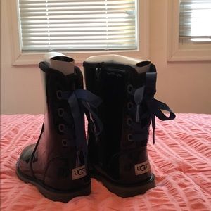 Girls UGG Corene Black Patent Boot